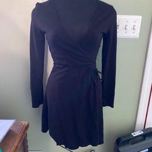 American Apparel Women's Wrap Dress, Black, Small